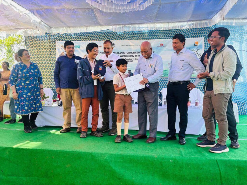 Sir C.R. Reddy School students participating in the World Wetlands Day activity